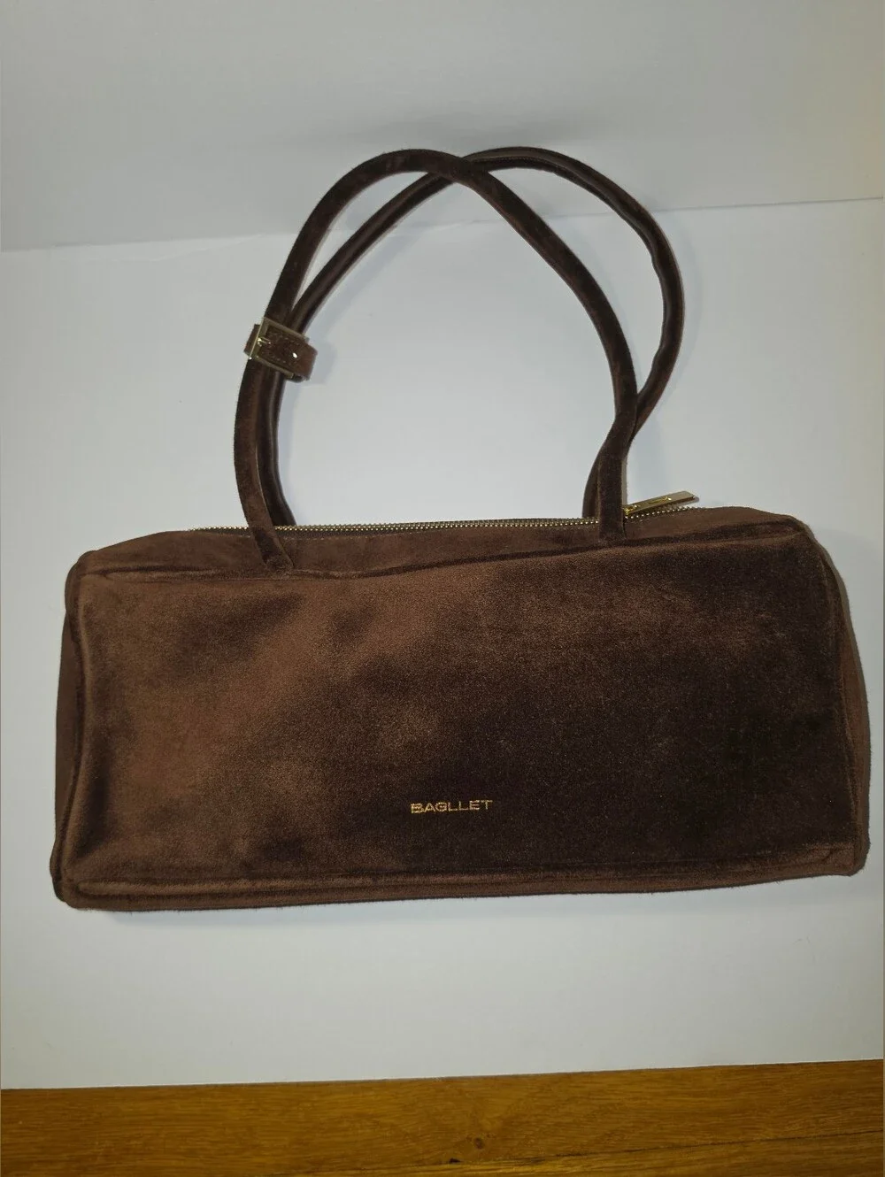 BAGLLET BG203 Brown Emilia Italian Suede Shoulder Bag Ukrainian Designer - Picture 9 of 14